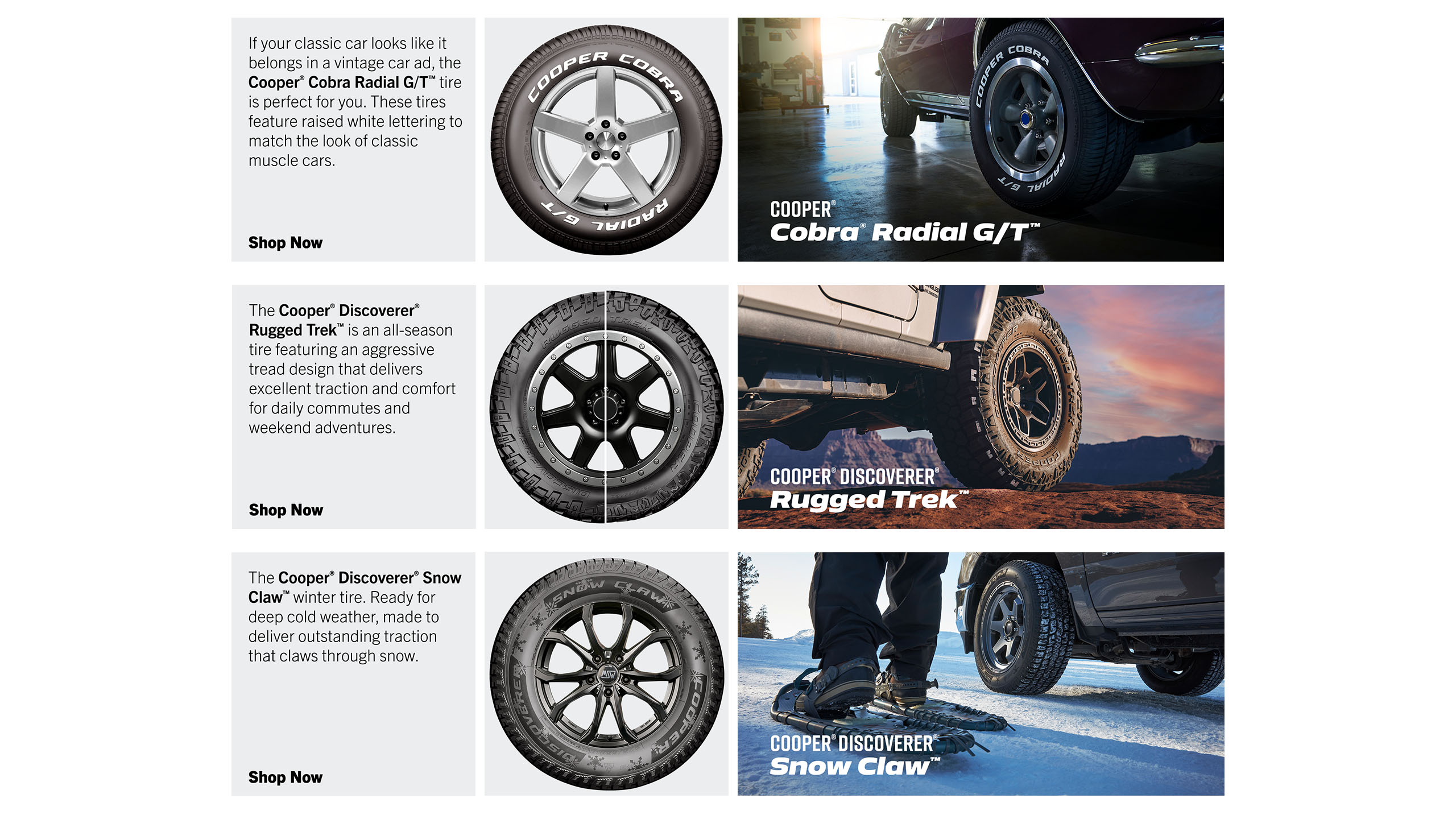 Cooper Tires Amazon Product Pages